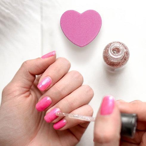 Ipetboom 100pcs Heart Shape Nail File Strips - Mini Buffer Block File for Toenails & Fingernails