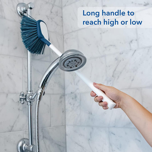 Unger EZ Reach Shower Tub & Tile Scrub Brush, Bathroom Cleaning Supplies, Great for Showers, Fixtures, Bathtubs