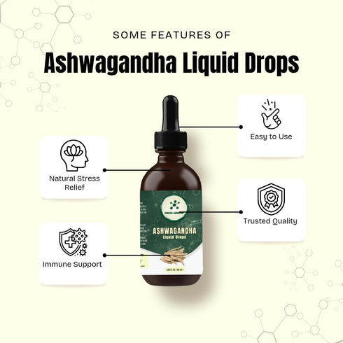 Immune 2 oz COMPASS LABORATORY Ashwagandha Liquid Drops - Mood Support and Wellness Supplement - Natural Cortisol