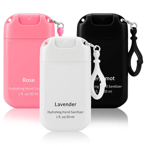 Set of 3 Power Mist Hydrating Hand Sanitizer Spray Bulk with Keychain