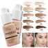 PHOERA Matte Liquid Foundation Full Coverage with Kabuki Makeup Brushes, 101 Porcelain + 102 Nude