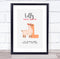 The Card Zoo New Baby Birth Details Christening Nursery Initial L Llama Keepsake Gift Print