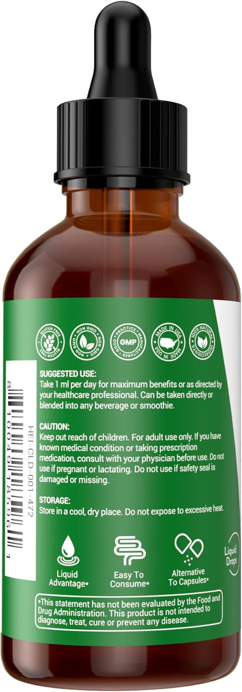 Heivy Chlorophyll Liquid Drops: Internal Deodorizer, Detox & Cleanse, 100% Natural, 2 fl oz (60ml)