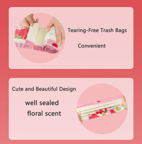 YIHUANYIFA 60pcs 4 60 Counts) Gallon Trash Bags Drawstring Tear-Free Separated for Bathroom Office Home Bedroom Trash