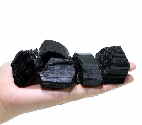 Black Tourmaline Crystals, Bulk Crystals and Healing Stones, Raw Crystals for Decoration, Wicca, Reiki, Chakra (1LB)