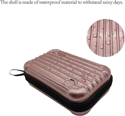 SenYang Hard Shell Cosmetic Case, Protective Storage Bag for Toiletry, Beauty Makeup, Electronic Accessories, Gold