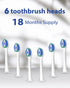 MySmile Electric Toothbrush Replacement Heads, 6 Packs (White)