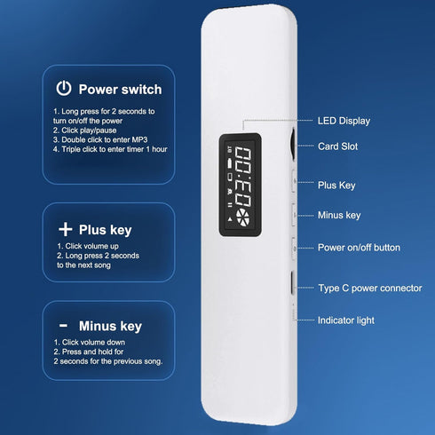 lyrlody 20H BT Sleep Sound Machine, Bone Conduction Pillow Speaker Wireless Sleep Aid for Adults with Digital Display