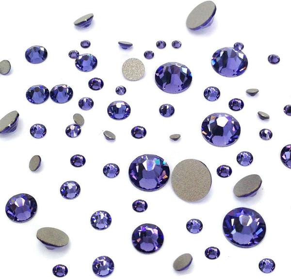 Tanzanite (539) 144 pcs Swarovski 2058/2088 Crystal Flatbacks Purple Violet Rhinestones Nail Art Mixed Sizes