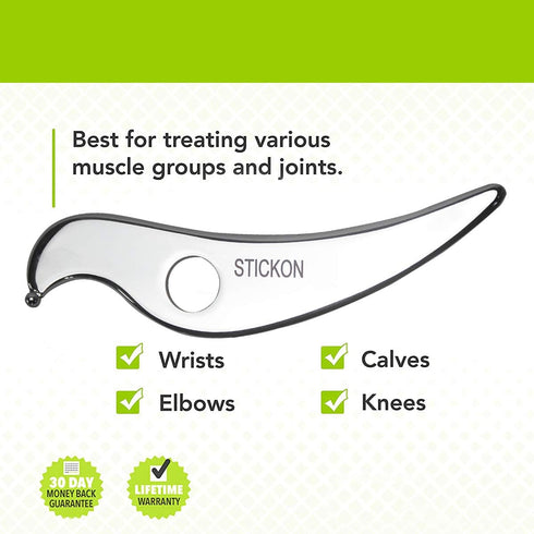 STICKON Stainless Steel Gua Sha Scraping Massage Tool - IASTM Tools Great Soft Tissue Mobilization Tool (B1 Shape)