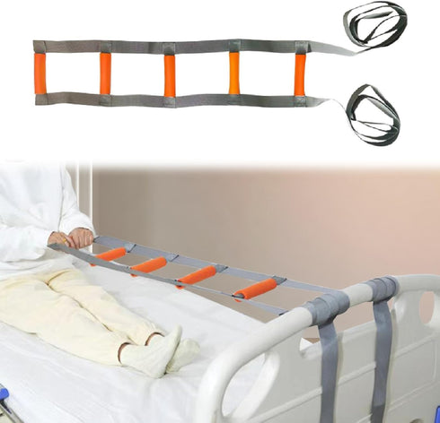 PawwJoy Bed Ladder Assist Hand Grip Easy to Install Assistive Bedside Pull Rope Sit up Helper for Elderly Adults