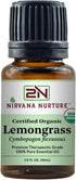 Lemongrass Essential Oil, USDA Certified Organic 100% Pure Therapeutic Grade for Aromatherapy and Skin Care