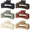 Sisiaipu 3.5 Inch Medium Hair Claw Clips - 6 Pack Brown Square Claw Clips for Women Hair Accessories for Girls