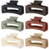 Sisiaipu 3.5 Inch Medium Hair Claw Clips - 6 Pack Brown Square Claw Clips for Women Hair Accessories for Girls