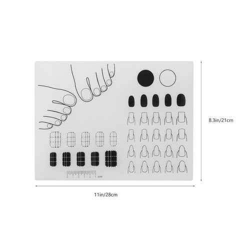 Nail Art Stamping Mat - Silicone Workspace Stamping Plate, Nail Polish Coloring Practice Pad, Translucent color