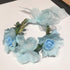 WLBON 3 Pcs Flower Headband and Wristbands, Rose Floral Leaf Hair Hoops, Accessories for Women Xmas Wedding Party