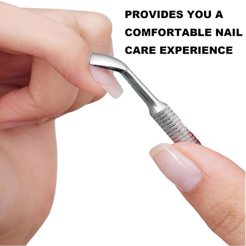 Pre-treatment Cuticle Pusher, Dual Ended Cuticle Remover with 100/180 Grit Sandpaper Sheets for Nail Care and Prep