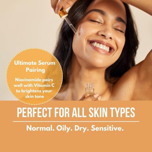 Masque Bar My Ingredients 10% Niacinamide Serum for Face +1% Zinc, Pore Reduction, Glowing, Evens Out Skin Tone,