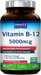 Innate Vitality Vitamin B12 5000mcg, Vegan Methylcobalamin, Fast Dissolve Tablets, Natural Peach Flavor, 90 Tablets