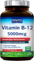 Innate Vitality Vitamin B12 5000mcg, Vegan Methylcobalamin, Fast Dissolve Tablets, Natural Peach Flavor, 90 Tablets