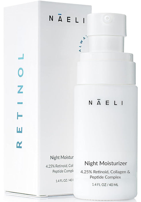 Retinoid Cream - 4.25% Retinol Night Moisturizer for Face & Neck with Collagen, Peptides & Hyaluronic Acid, 1.4 oz