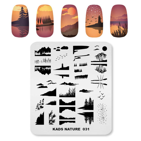 KADS Nail Stamping Plate Nature Template Image Design for Nail Art Decoration and DIY (NA031)