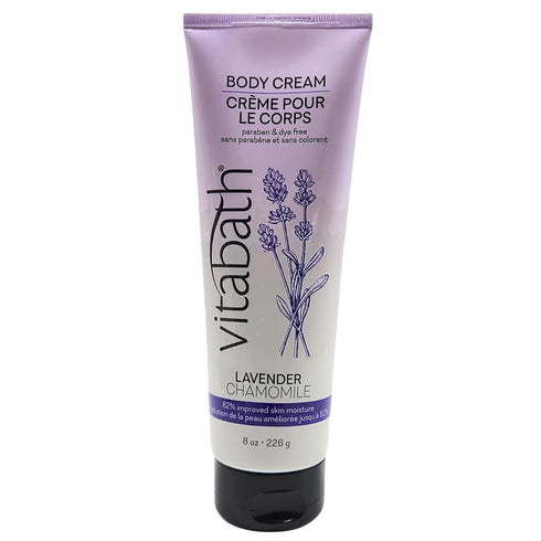 Vitabath Lavender Chamomile Moisturizing Body Cream - Soothing Hydration for Dry Skin, 8 Ounce