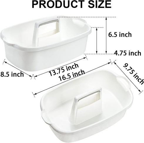 TOPZEA 2 Pack Cleaning Supplies Caddy, Large Plastic Cleaning Supply Organizer Bucket with Handle Portable Housekeeping Shower Tote Caddy Under Sink Tool Storage Baskets for Dorm, Bathroom, Kitchen by TOPZEA