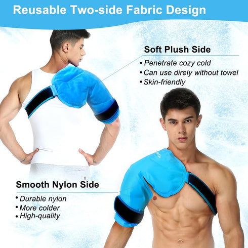 Shoulder Ice Pack Rotator Cuff Cold Therapy Wraps, Reusable Gel Pack for Pain Relief, Hot Cold Compress for Injuries