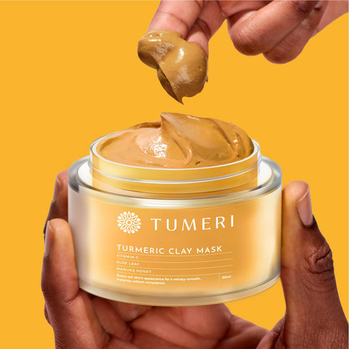 Turmeric Clay Mask for Facial Skin Care - 2 oz - with Vitamin C and Manuka Honey, Dark Spots Treatment