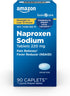 Amazon Basic Care Naproxen Sodium Caplets, 220 mg, Pain Reliever for Muscular Aches, 90 Count