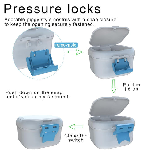 BVN Leakproof Denture Cup - Upgraded Carrying Storage for Soaking Dentures, Travel Retainer Cleaning Case