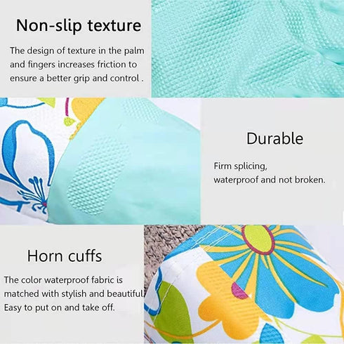 Dishwashing Rubber Gloves 3 Pairs - Aixingyun Non-Slip Household Kitchen Cleaning Gloves, Reusable PU