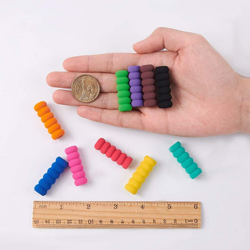 GORGECRAFT 60PCS Soft Foam Pencil Grips, 10 Colors Pen Grippers for Painting and Drawing, Relieving Fingers Fatigue