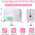 Nylon Large Makeup Bag Travel Cosmetic Bag Pouch, Big Preppy Makeup Bag Cute Cosmetic Zipper Pouch Purse, Waterproof Toiletry Bag Clutch Makeup Organizer Travel Essentials for Women Girl(White-Heart)