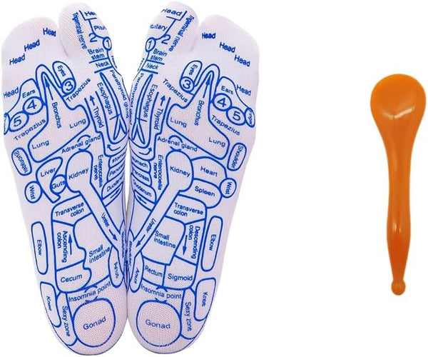 Broman Reflexology Socks with Acupressure Pen and Gua Sha End, Foot Pain Relief Remedy, Men's Size