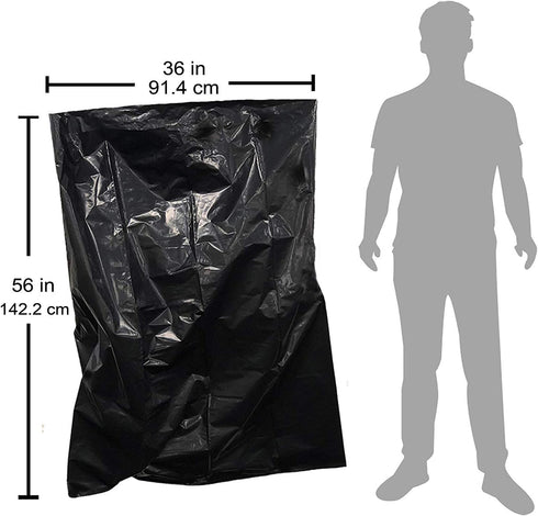 Reli. Contractor Trash Bags (55 Gallon, 20 Bags w/Ties) - Heavy Duty Industrial Garbage Bags, Extra Large, Black