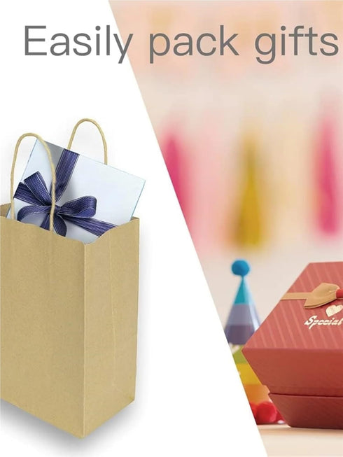 TYLPFH 5/10/20/30pcs Portable(30pcs) Brown Paper Bags With Handles, Bulk, Retail, Shopping, Milk Tea