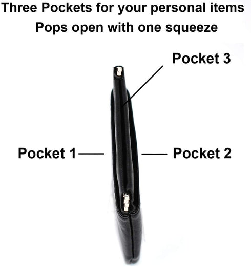 Jimmy Pack Condom Holder 3 Discreet Condom Case with Compartments | Vegan Leather Condom Holder (Black)