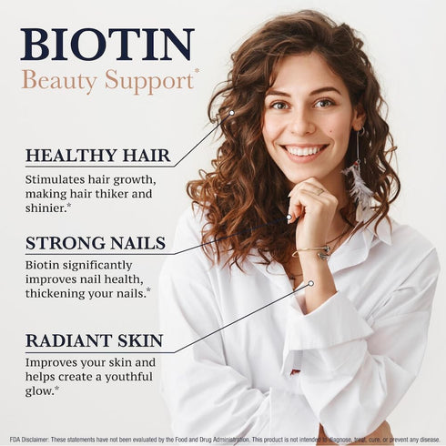 Puregen Labs Biotin 10,000 MCG - High Potency Beauty Support for Healthy Hair, Skin & Nails - Non-GMO, Gluten Free |