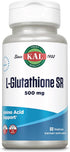 KAL L-Glutathione SR - Reduced Glutathione Supplement, High Absorption Antioxidant, 60 VegCaps