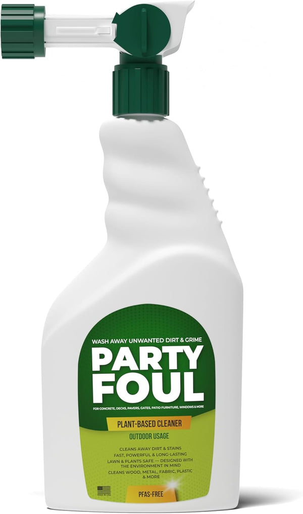 Party Foul Plant-Based Cleaner Spray, Eco-Friendly Vegan Formula for Tiles, Counters, Glass, Wood & More, 32 oz