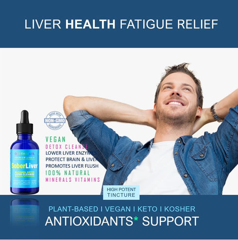 Sober Liver 2oz. Plant-Based Liver Cleanse and Detox Support + 100% Natural Hydration Liver Health Supplement with