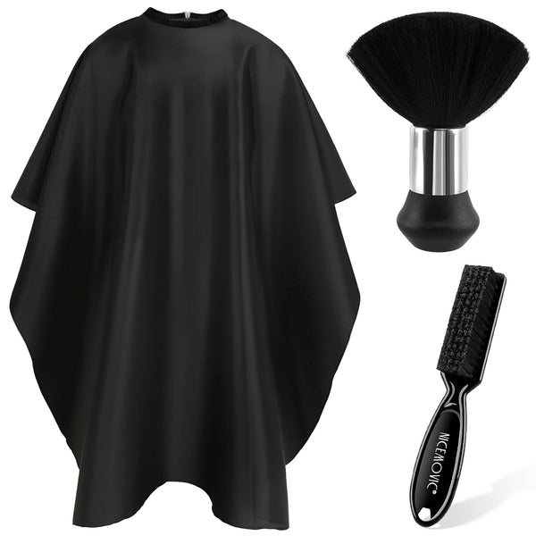 NICEMOVIC Hair Cutting Barber Cape with Neck Duster Brush, Professional Barber Accessories for Salon Haircut