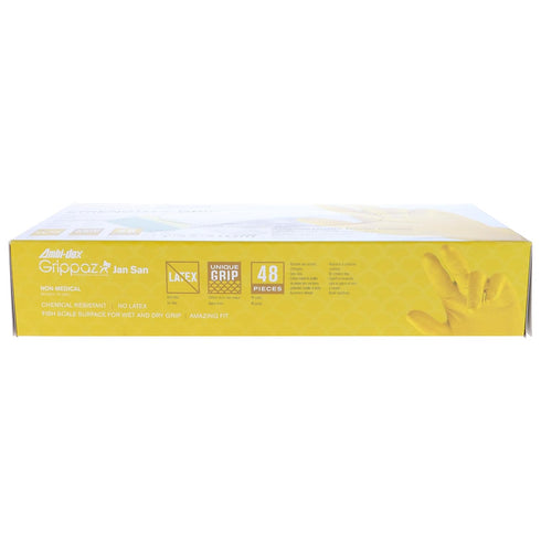 PIP Grippaz Jan San 12" Disposable Gloves 48-Pack, 6 Mil, Fish Scale Grip, Yellow, Large (67-306/L)