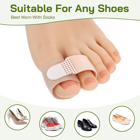 Wanmu 10 Hammer 5L+5M Pcs Toe Corrector, Reusable Toe Straightener Wraps, Adjustable Broken Toes Protectors Taped