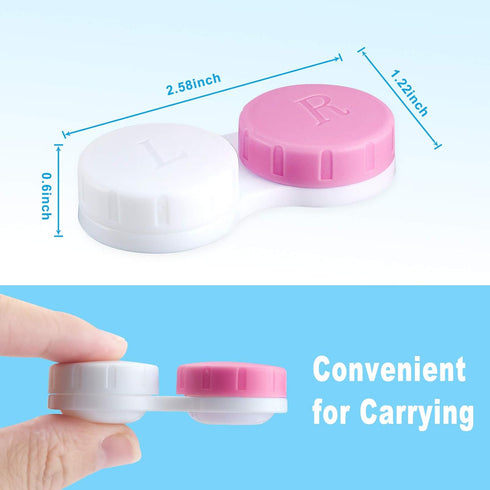 QVVQ 12PCS Contact Lens Case, Colorful Contact Lens Box Left/Right Eyes Holder Container, Outdoor Mini Contact Lens