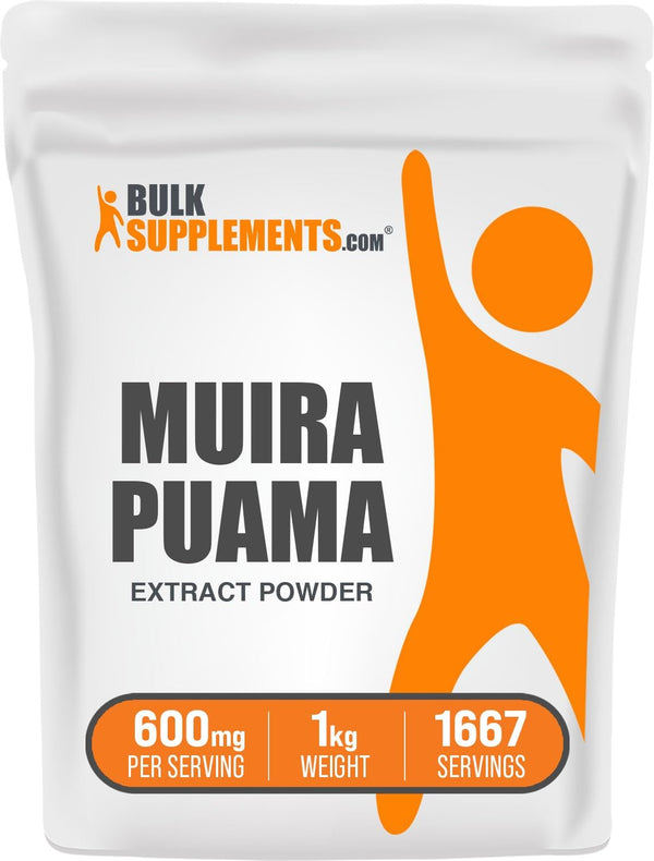 BulkSupplements.com Muira Puama Extract Powder, Herbal Supplement from Muira Puama Bark, Gluten Free, 600mg per Serving