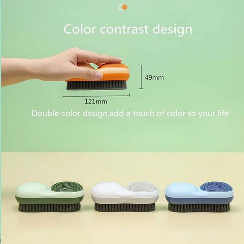 Two-Sided Laundry Stain Remover Brush, Soft Bristle for Scrubbing Out Tough Stains on Wool Cashmere Delicate Fabrics Knits Cotton Leather, Easy to Grip Hand Washing Clothes Brushes Blue