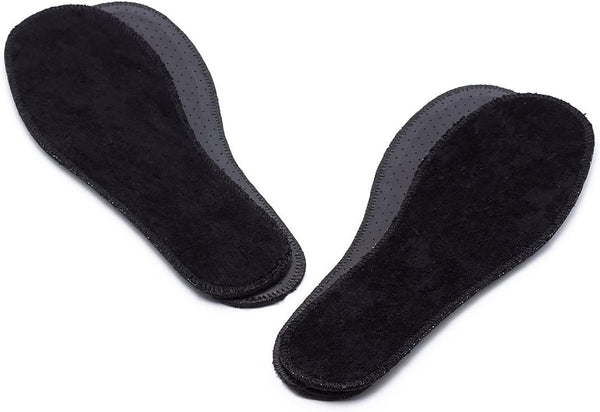Natural Summer Black Terry Cloth Insoles, Soft and Flexible, 2 Pairs, 7 Women US